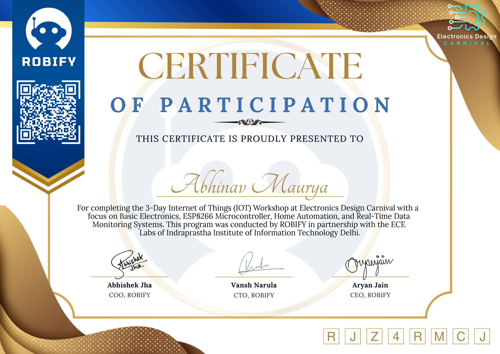 Certificate